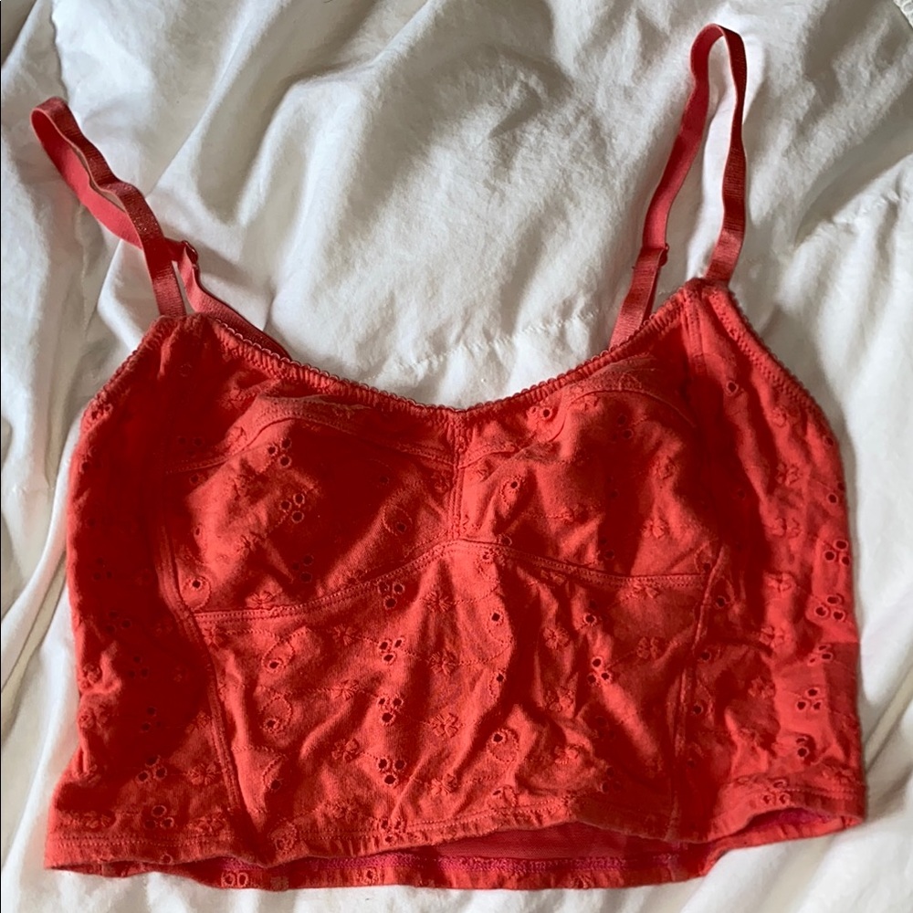 Free People Intimately peach orange Eyelet Crop Top / Bralette